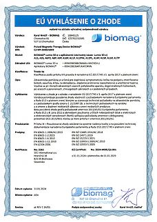 ES vyhlásenie o zhode - Biomag Lumio 3D-e