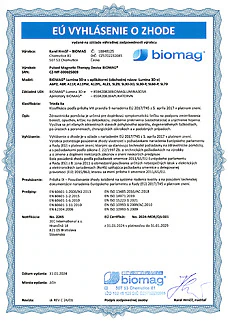 ES vyhlásenie o zhode - Biomag Lumina 3D-e
